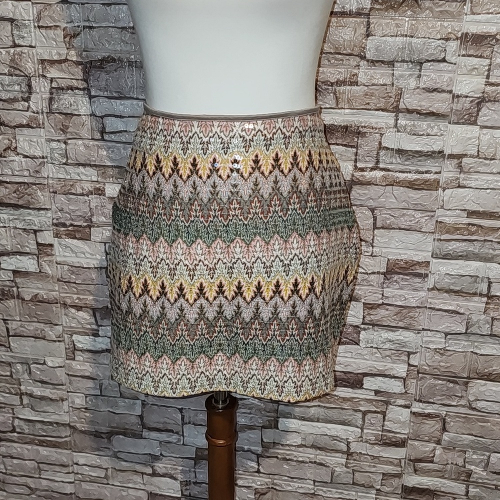 Express Multicolor Patterned Skirt Brand New